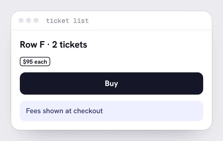 Version B: Fees added at checkout