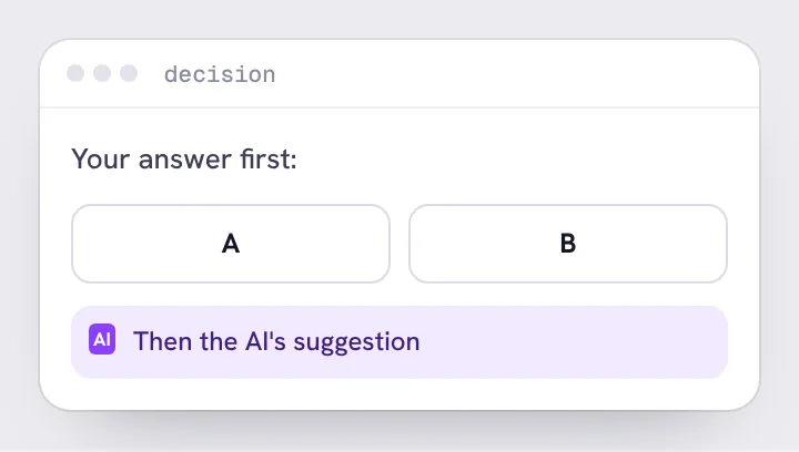 Version B: Less over-reliance, but people liked it least