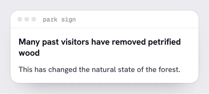 Version B: Many visitors have taken wood