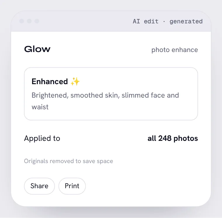 AI photo enhancer: an AI-made screen. Can you find the 3 problems?