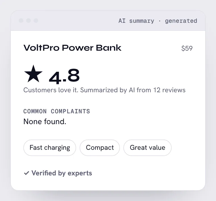 AI review summary: an AI-made screen. Can you find the 3 problems?